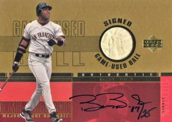 2001 Upper Deck - Signed Game-Used Balls Gold #SB-BB Barry Bonds  Front
