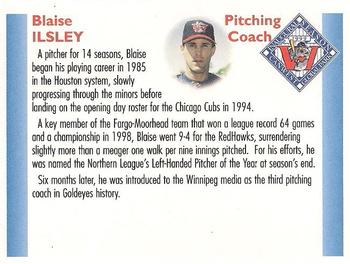 1999 Winnipeg Goldeyes #NNO Blaise Ilsley Back
