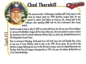 2001 Winnipeg Goldeyes #NNO Chad Thornhill Back