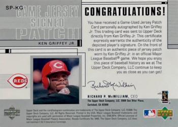 2001 Upper Deck - Signed Game Jersey Patches (Series One Hobby) #SP-KG Ken Griffey Jr. Back