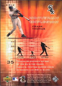 2001 Upper Deck - Home Run Explosion #HR12 Frank Thomas Back