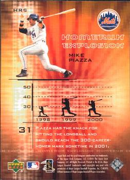 2001 Upper Deck - Home Run Explosion #HR9 Mike Piazza Back