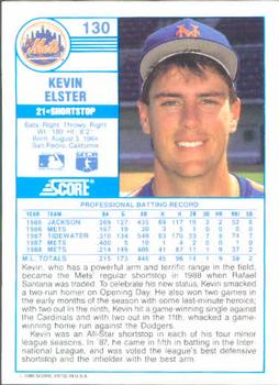 1989 Score #130 Kevin Elster Back