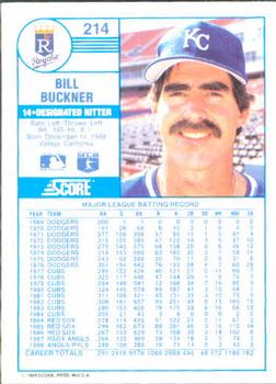 1989 Score #214 Bill Buckner Back