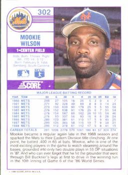 1989 Score #302 Mookie Wilson Back