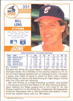 1989 Score #351 Bill Long Back