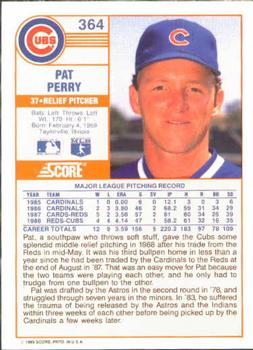 1989 Score #364 Pat Perry Back