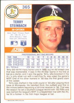 1989 Score #365 Terry Steinbach Back