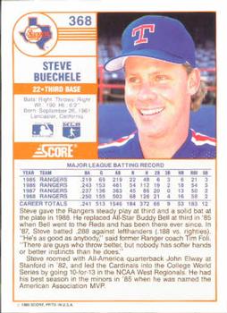 1989 Score #368 Steve Buechele Back