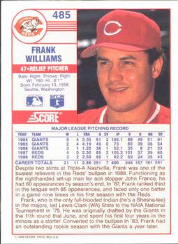 1989 Score #485 Frank Williams Back