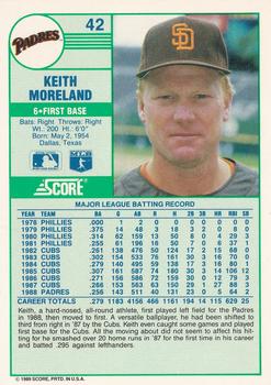 1989 Score #42 Keith Moreland Back