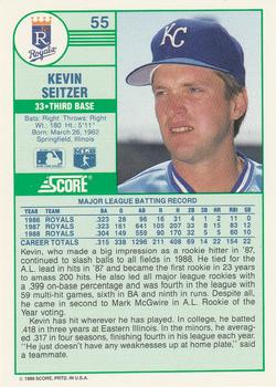 1989 Score #55 Kevin Seitzer Back