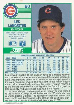 1989 Score #60 Les Lancaster Back