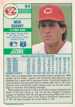 1989 Score #64 Nick Esasky Back