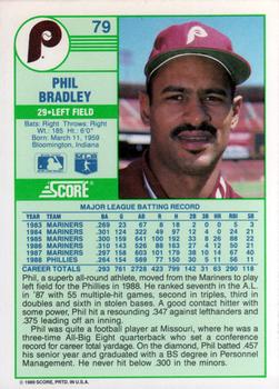 1989 Score #79 Phil Bradley Back