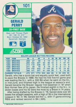 1989 Score #101 Gerald Perry Back