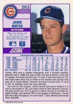 1989 Score #263 Jamie Moyer Back