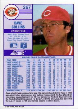 1989 Score #267 Dave Collins Back