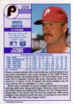 1989 Score #328 Bruce Ruffin Back