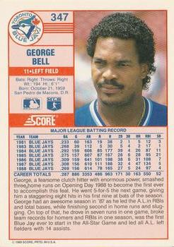 1989 Score #347 George Bell Back