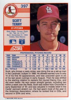 1989 Score #397 Scott Terry Back