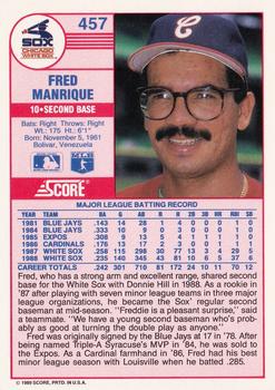 1989 Score #457 Fred Manrique Back