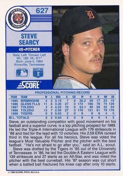 1989 Score #627 Steve Searcy Back