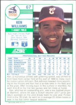 1989 Score #67 Ken Williams Back