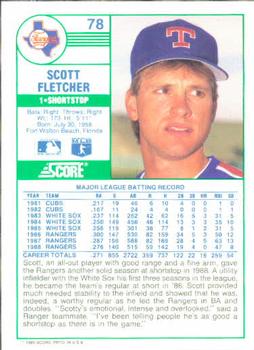 1989 Score #78 Scott Fletcher Back