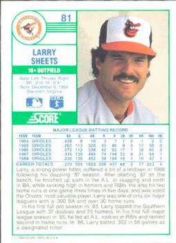 1989 Score #81 Larry Sheets Back