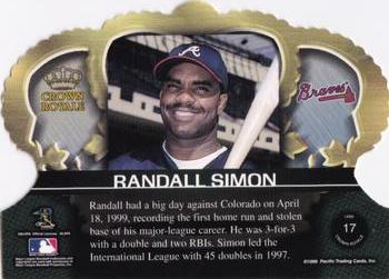 1999 Pacific Crown Royale #17 Randall Simon Back