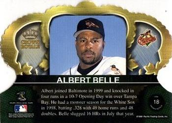 1999 Pacific Crown Royale #18 Albert Belle Back
