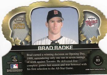 1999 Pacific Crown Royale #83 Brad Radke Back