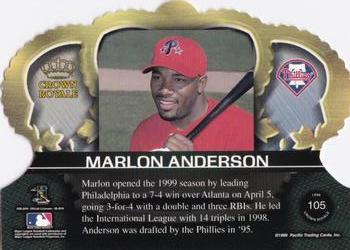 1999 Pacific Crown Royale #105 Marlon Anderson Back