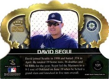 1999 Pacific Crown Royale #131 David Segui Back
