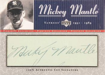 2001 Upper Deck - Pinstripe Exclusives Mickey Mantle Memorabilia #MM-C1 Mickey Mantle Front