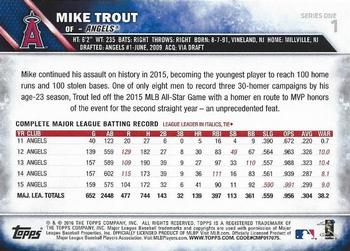 2016 Topps - All-Star Game #1 Mike Trout Back