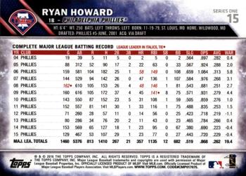 2016 Topps - All-Star Game #15 Ryan Howard Back