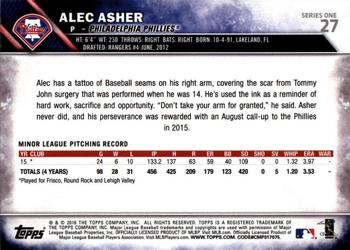 2016 Topps - All-Star Game #27 Alec Asher Back