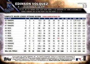 2016 Topps - All-Star Game #33 Edinson Volquez Back