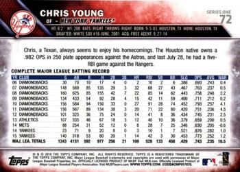 2016 Topps - All-Star Game #72 Chris Young Back