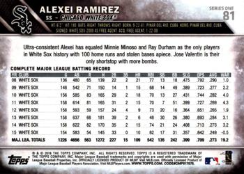 2016 Topps - All-Star Game #81 Alexei Ramirez Back