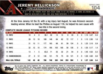 2016 Topps - All-Star Game #104 Jeremy Hellickson Back