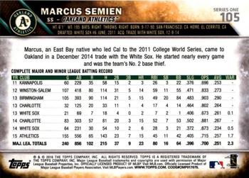 2016 Topps - All-Star Game #105 Marcus Semien Back