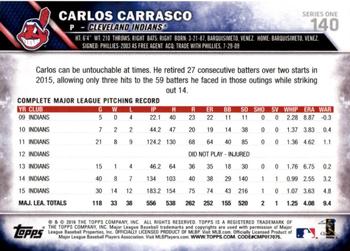 2016 Topps - All-Star Game #140 Carlos Carrasco Back