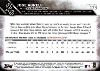 2016 Topps - All-Star Game #173 Jose Abreu Back