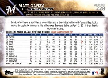 2016 Topps - All-Star Game #228 Matt Garza Back