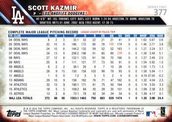 2016 Topps - All-Star Game #377 Scott Kazmir Back