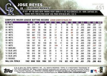 2016 Topps - All-Star Game #451 Jose Reyes Back