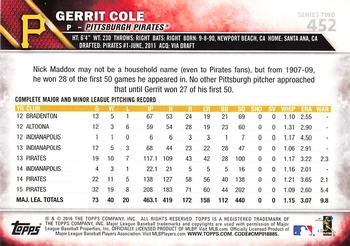2016 Topps - All-Star Game #452 Gerrit Cole Back